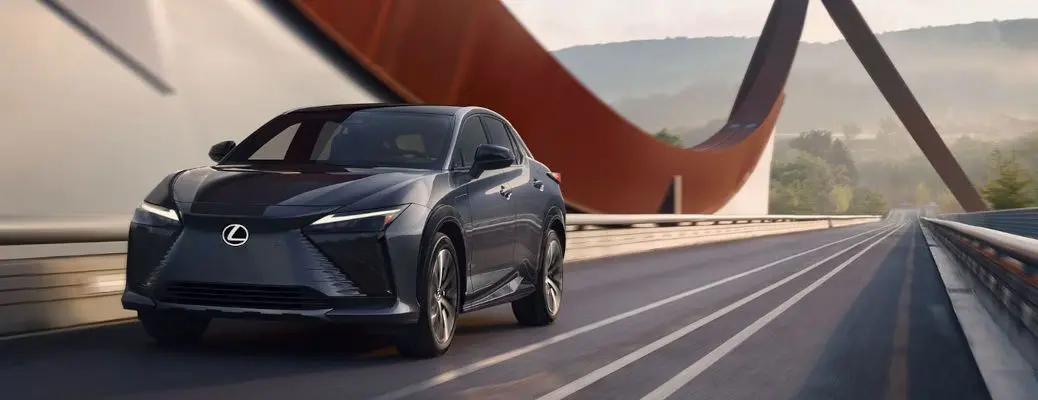 A front quarter view of the 2023 Lexus RZ EV.