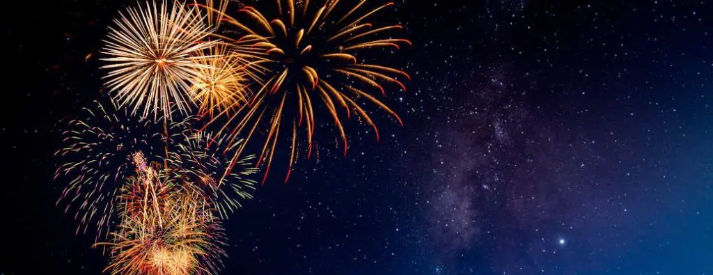 4th of July fireworks in the night sky near Dallas, TX