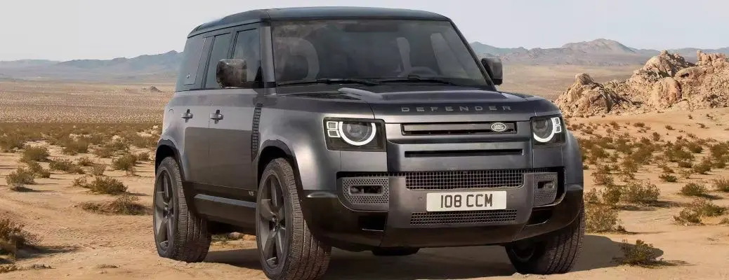 A front view of the 2023 Land Rover Defender 110.