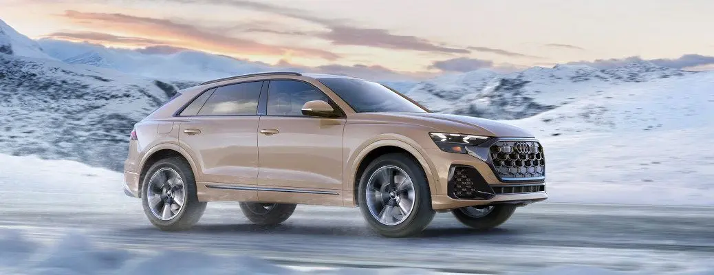 A side view of the Audi Q8.