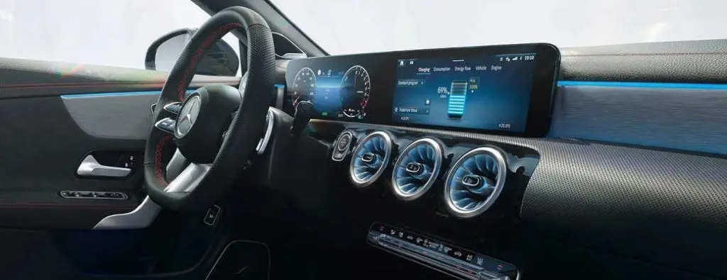 The MBUX infotainment system in the 2024 Mercedes-Benz CLA.