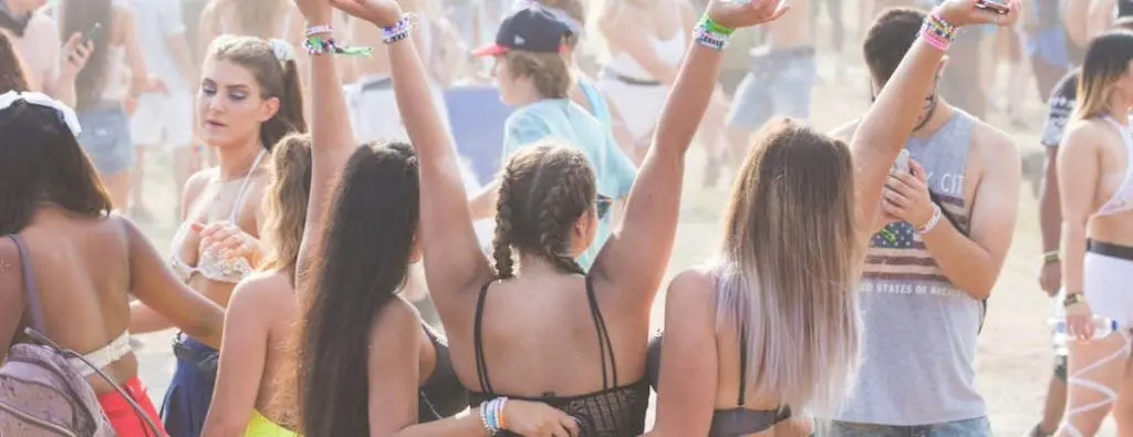 Young people at a music festival.