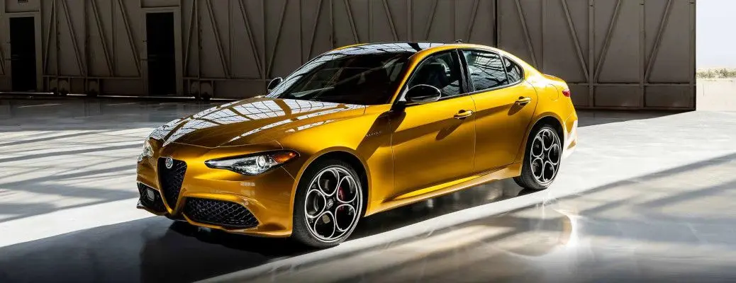 An Alfa Romeo Giulia as seen from the side.