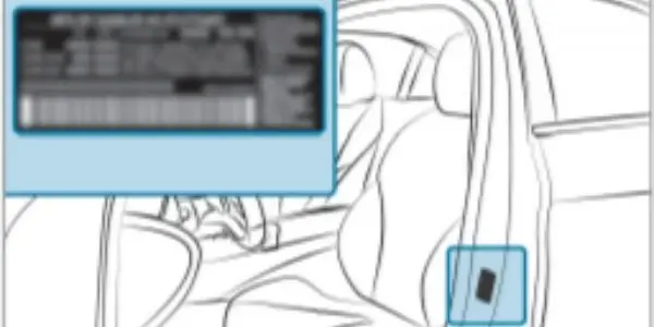 Diagram of VIN Number Door Location on Mercedes-Benz C-Class