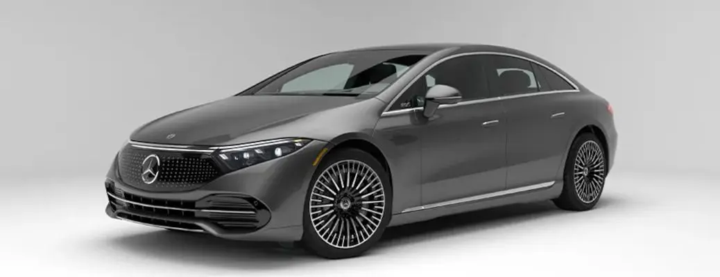 Key Features of the Mercedes EQS 450 Sedan include an aerodynamic exterior, pictured here.