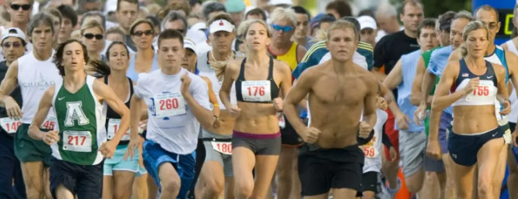 A close up of turkey trot runners