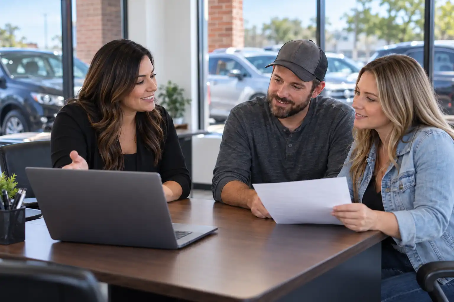 Customer getting approved for auto financing at Auto Zoom