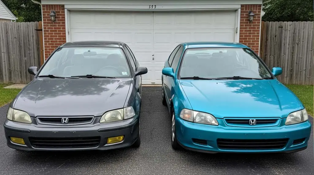 two civics - one with more miles