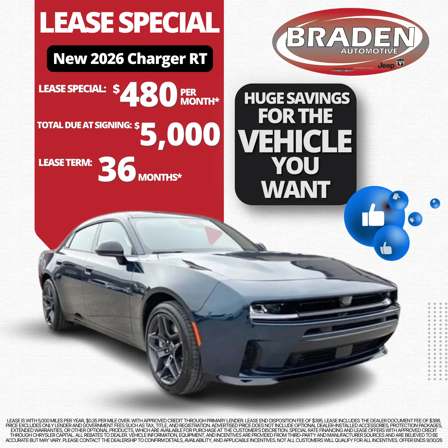Charger 4dr lease