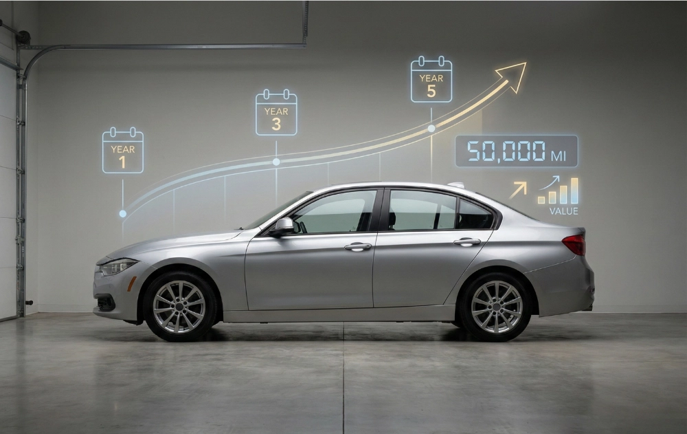 Used car holding value over time visualized subtly