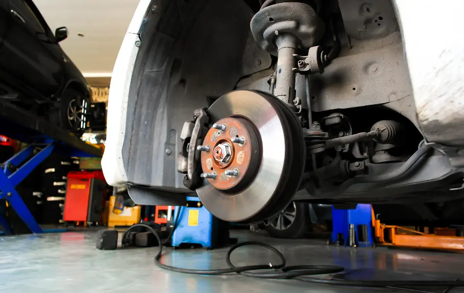 Components of a car's braking system.