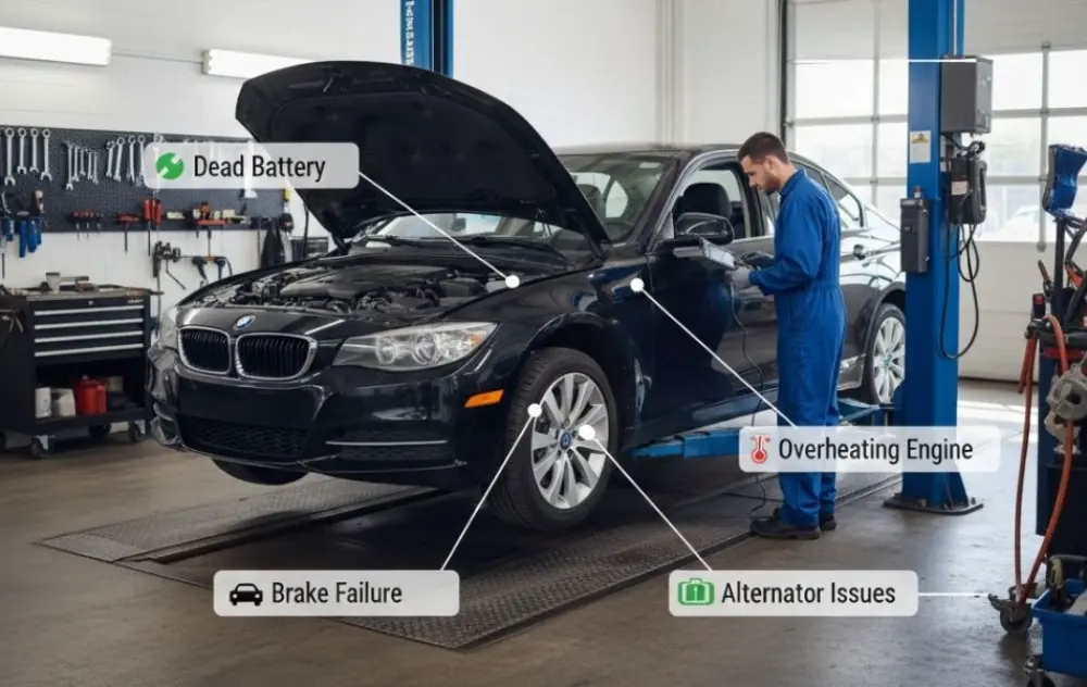Mechanic diagnosis common vehicle repair issues