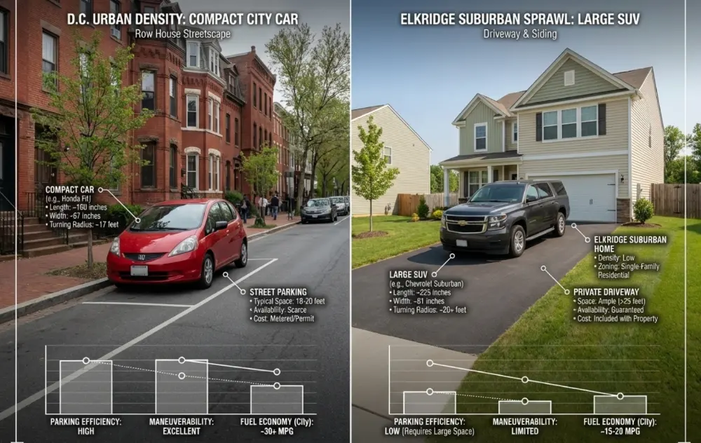 Elkridge vs Washington DC car differences