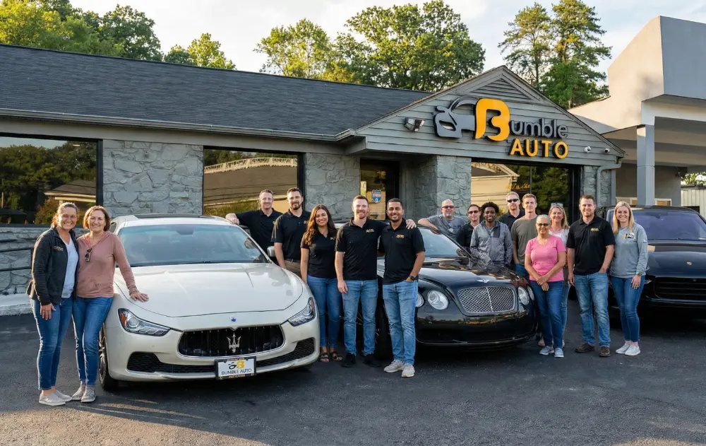 Group of staff and customers