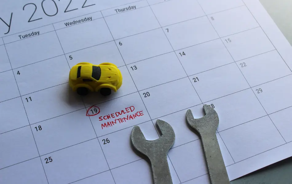 Used car maintenance calendar