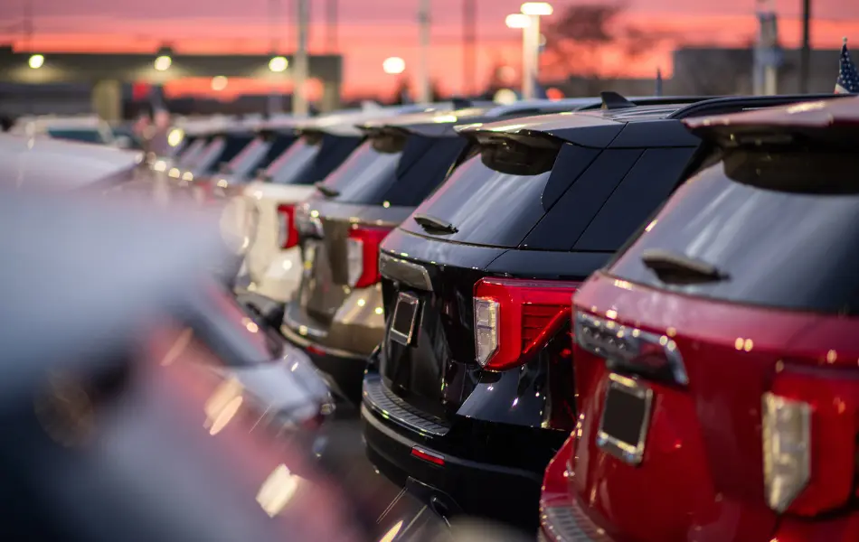 Luxury SUVs closeup