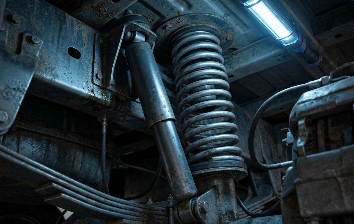 A heavy-duty shock absorber and coil spring assembly