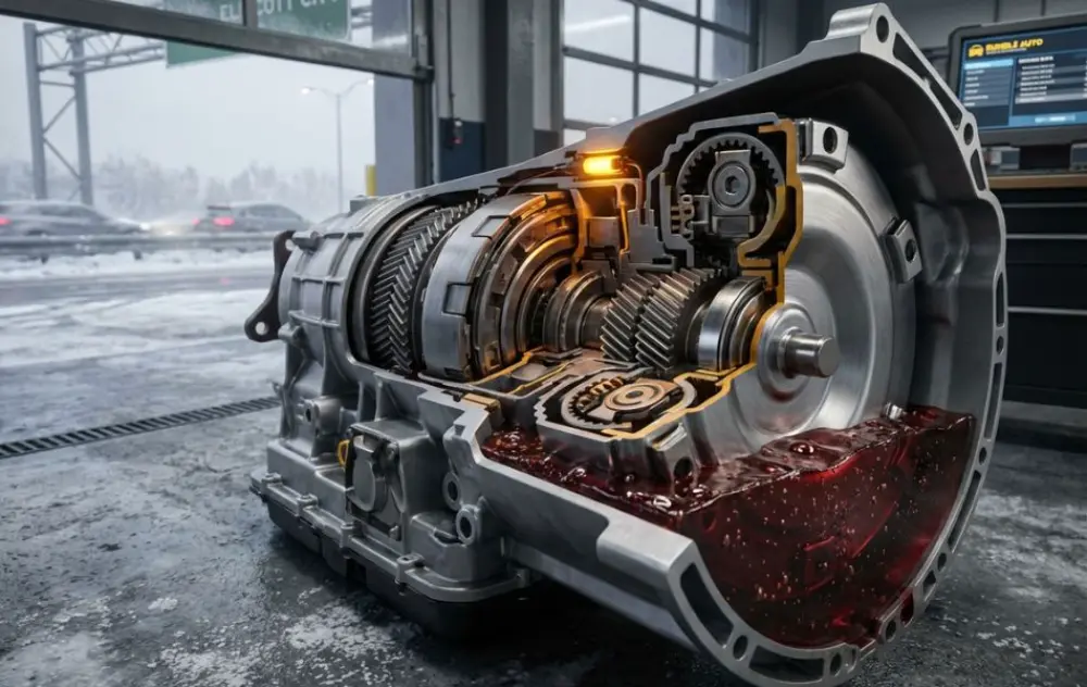 Cross-section of a modern vehicle transmission