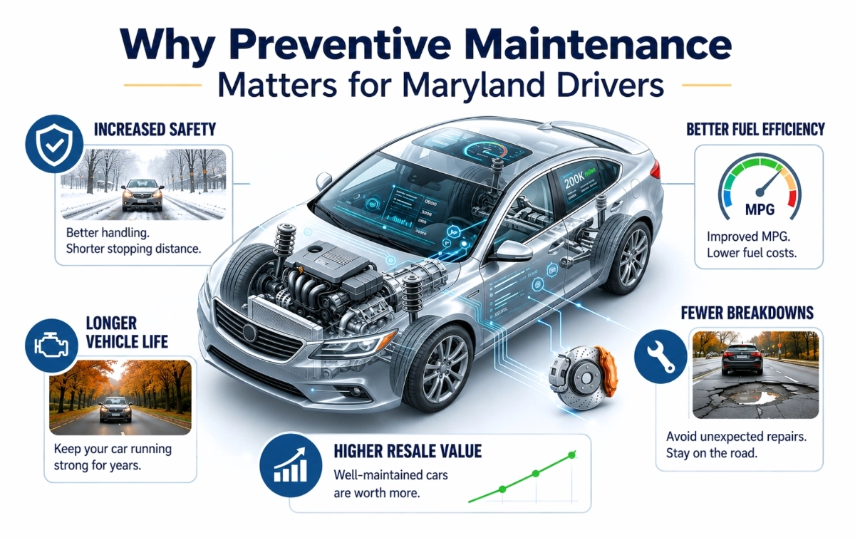 Realistic infographic illustrating featuring a schematic diagram of a car's critical components.