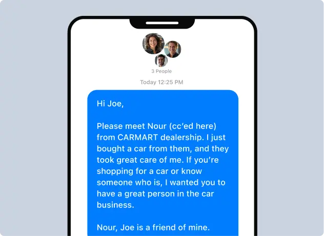 Step 2 - Send introduction by text.