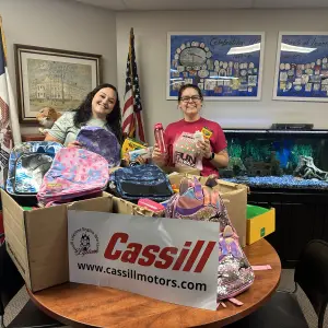Cassill Motors Donates Backpacks and School Supplies to Taylor Elementary and Jefferson High School