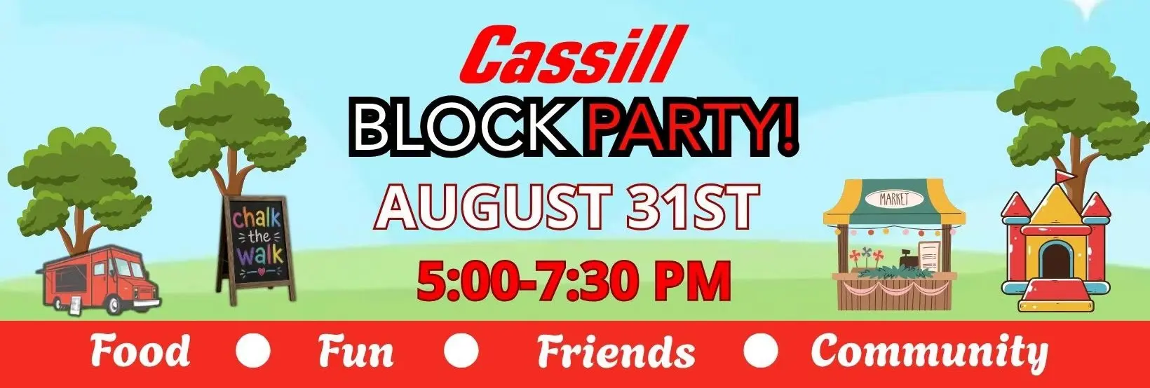 Cassill Motors Block Party in Cedar Rapids featuring food trucks, vendors and family activities