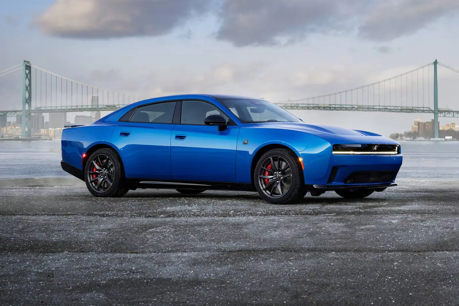 A dodge charger daytona sitting parked.