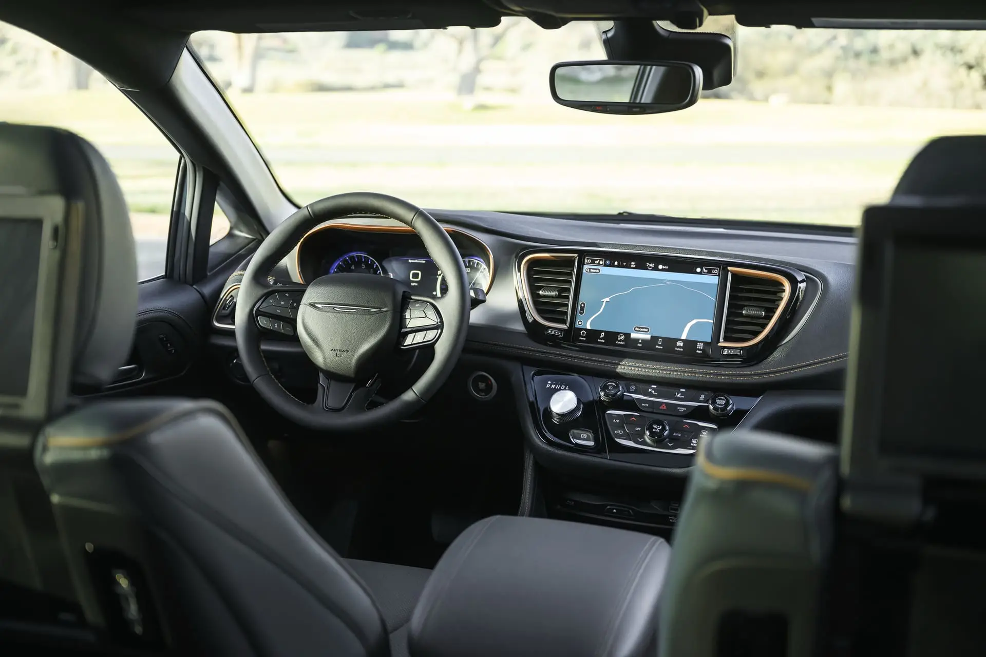 The front dash of a chrysler pacifica.