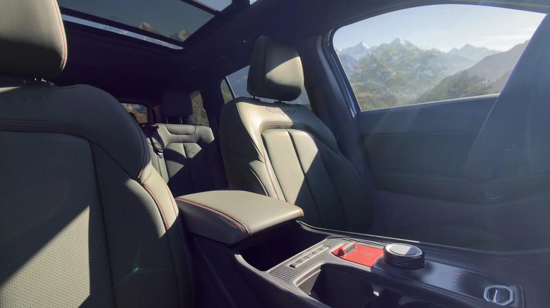 Interior design of a jeep cherokee.