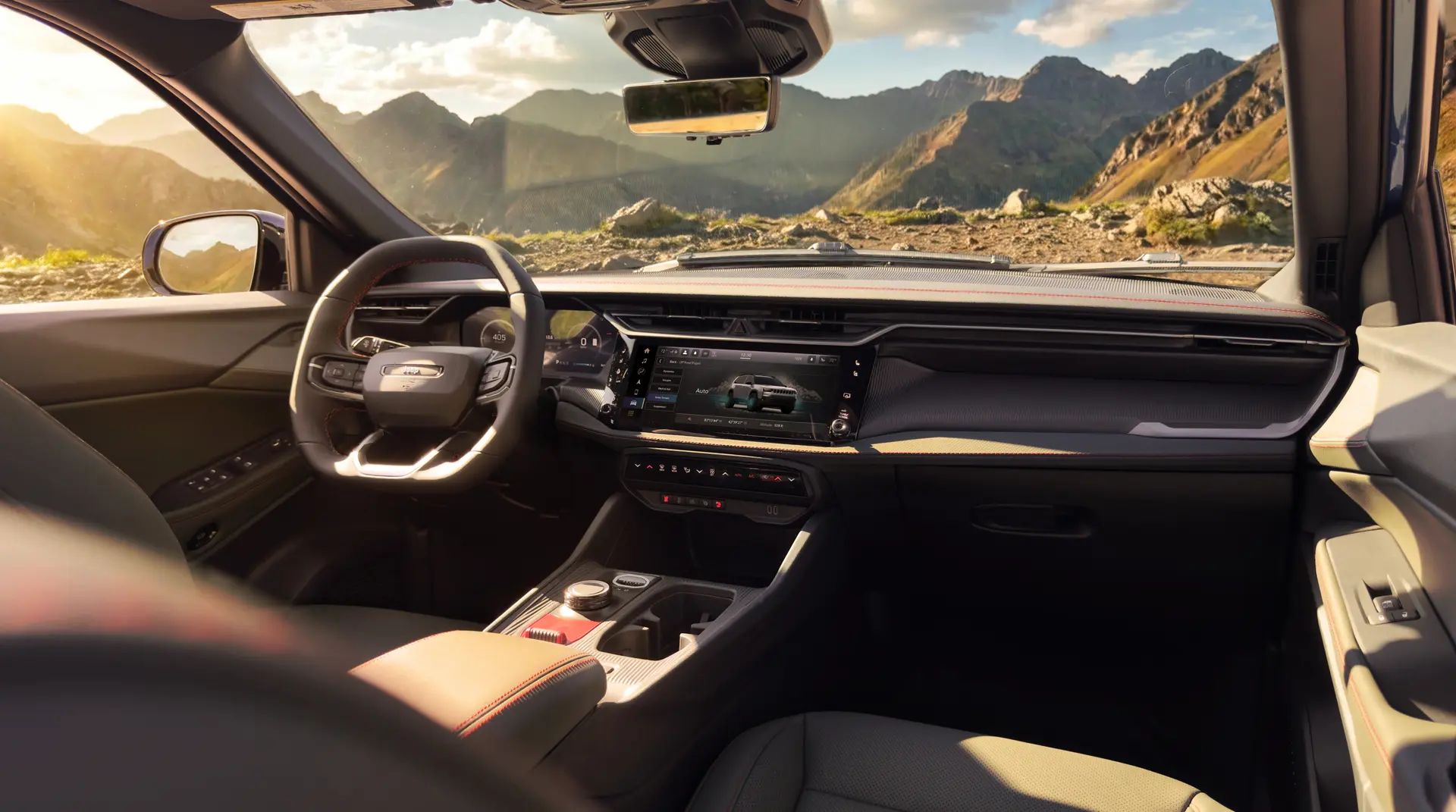 The front dash of a jeep grand cherokee.