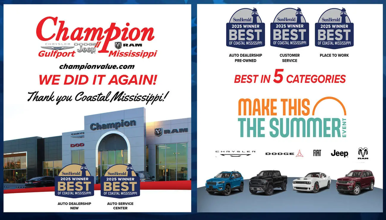 2025 Best of Awards display showing wards won by Champion CDJR