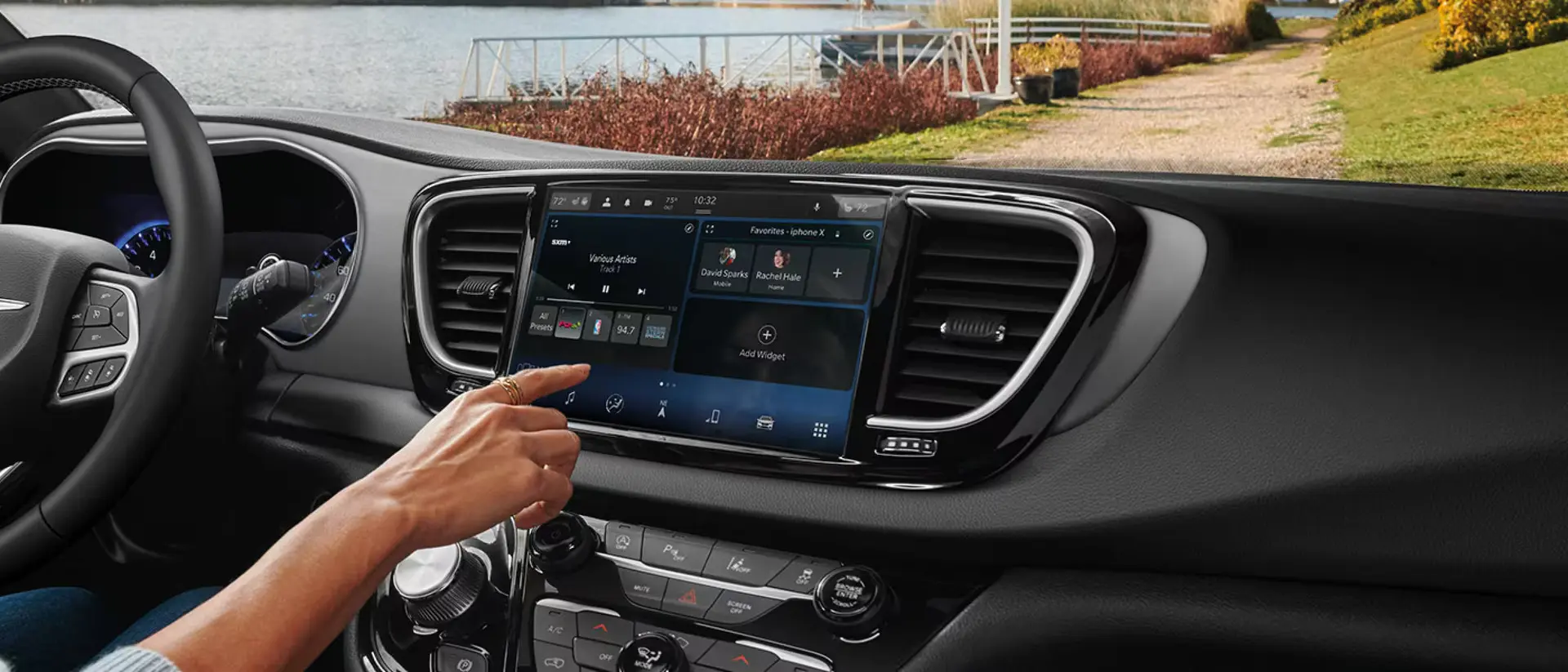 The front dash of the voyager.