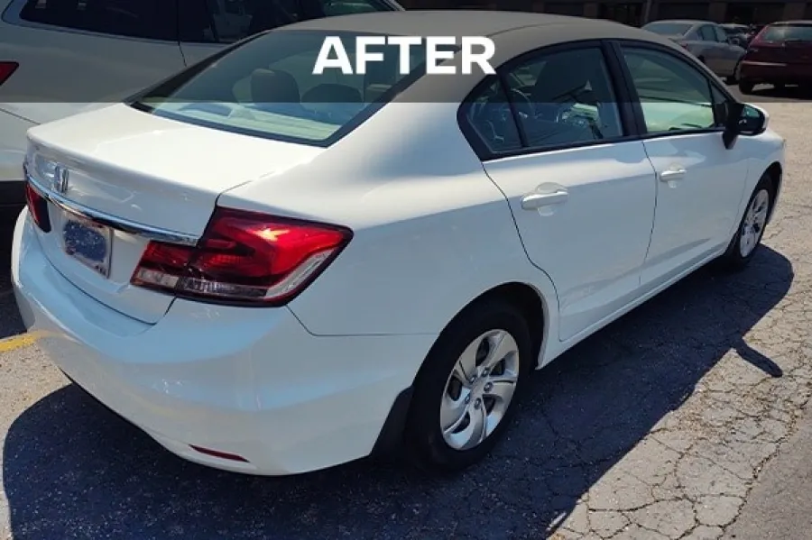 Honda Civic restored after collision repair at Honda of Mansfield in Ontario, OH