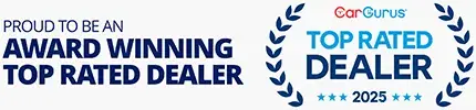 2025 CarGurus Top Rated Dealer badge for Courtesy Auto Sales in Chesapeake, VA