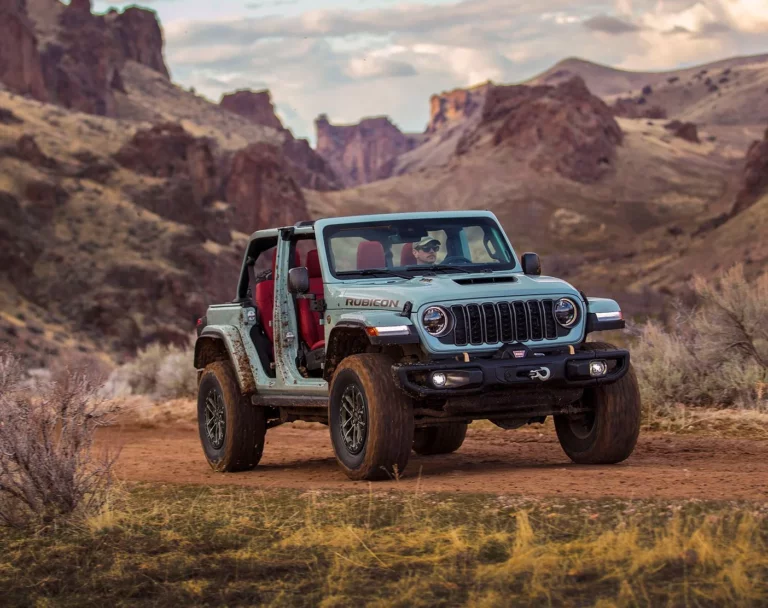 2024 Jeep Rubicon off-roading in the southwest badlands