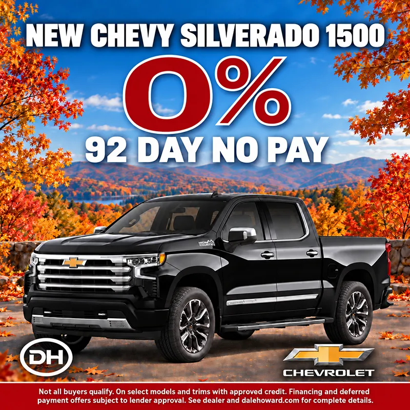 Chevy Silverado 1500's0% and No Pay 90 Days