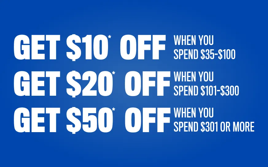 Get $$ OFF when you spend $$