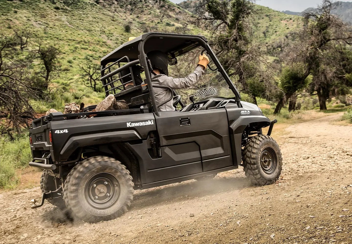 Kawasaki Mule Pro-MX on a dirt trail