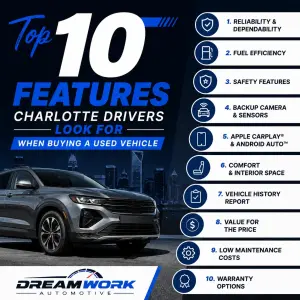 Top 10 Features Charlotte Drivers Look for When Buying a Used Vehicle