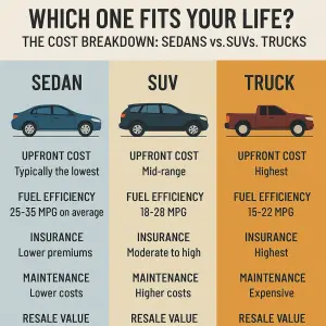 The Real Cost of Ownership: Sedans vs. SUVs vs. Trucks