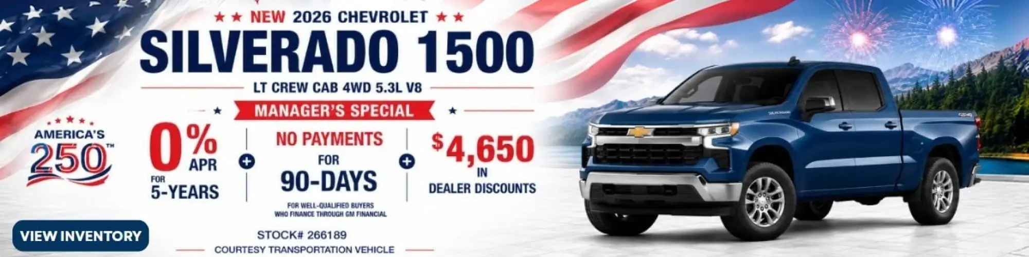 New 2026 Chevrolet Silverado 1500 manager’s special