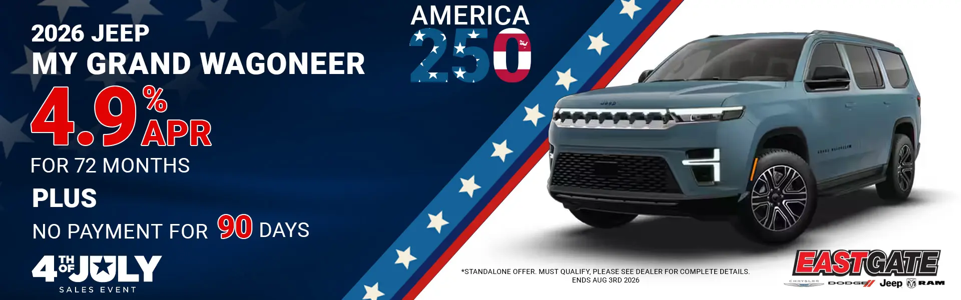4.9% APR on Wagoneer for 72 months