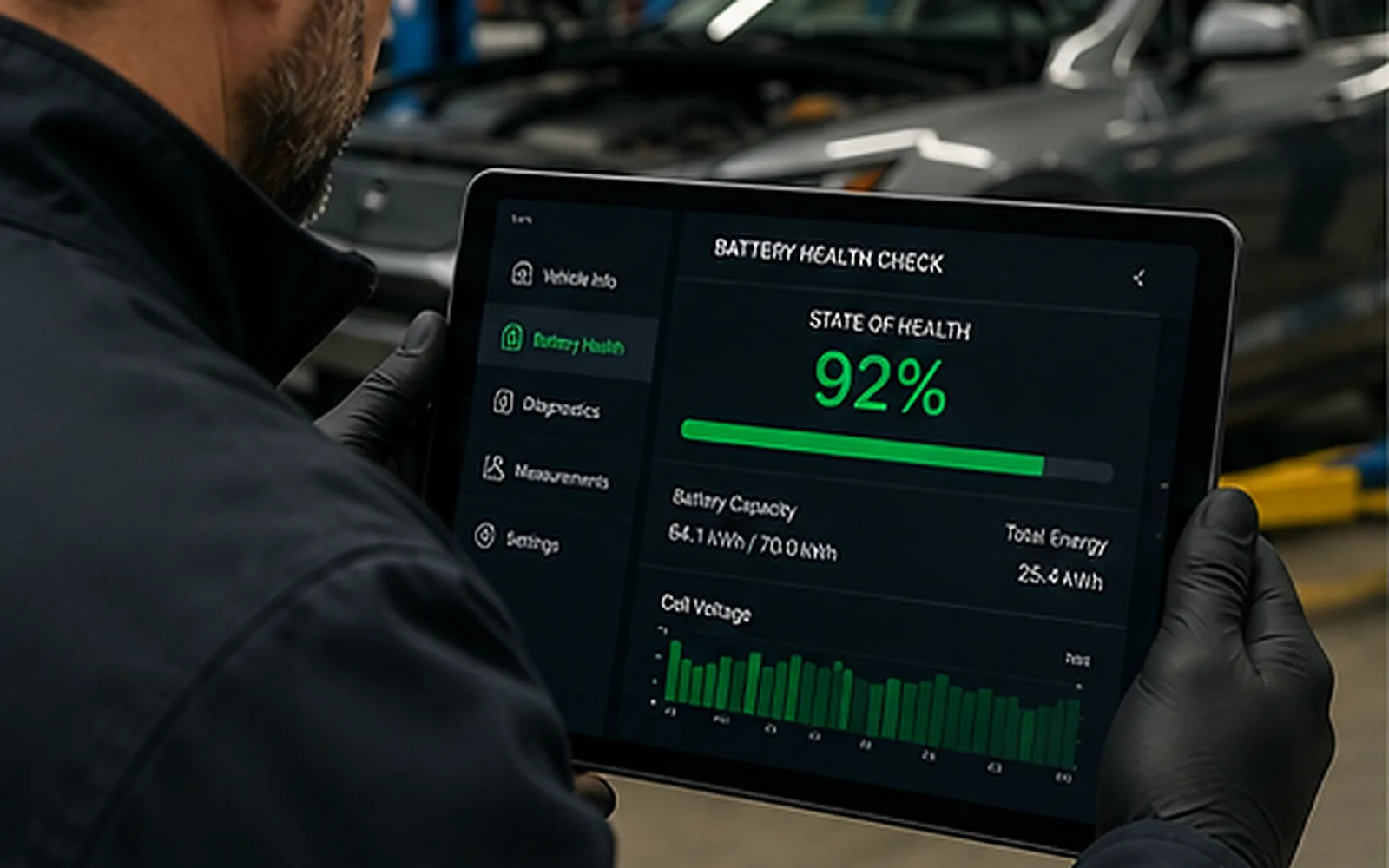 EV battery health inspection