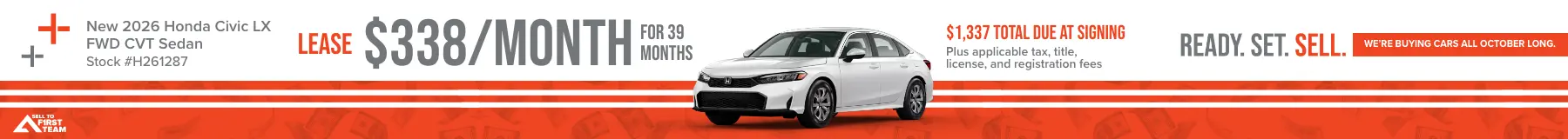 First Team Honda October 2026 Civic LX Offer