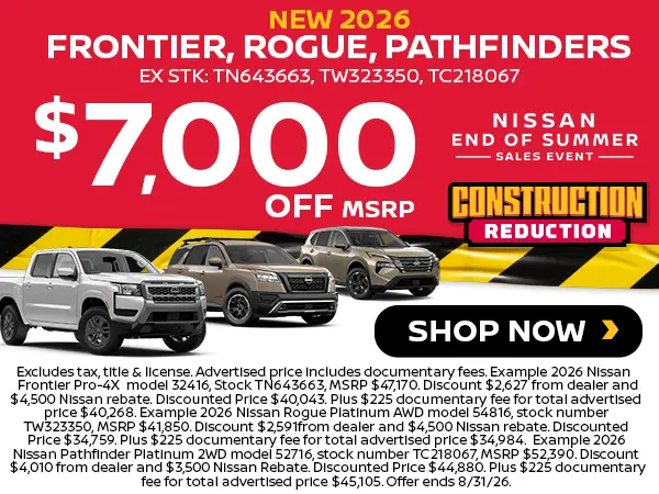 New 2026 Frontier, Rouge, Pathfinders