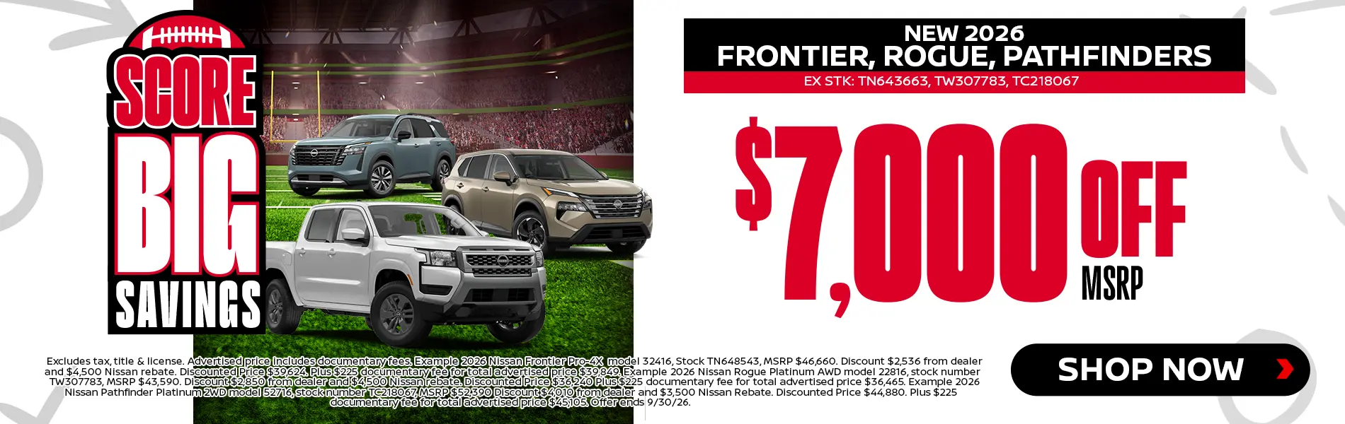 New 2026 Frontier, Rouge, Pathfinders For Sale in Tomball, TX