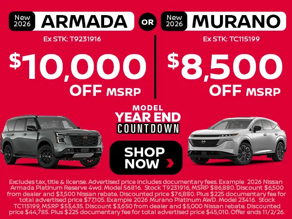 New 2026 Armada & Murano Models For Sale in Tomball, TX