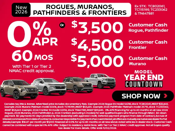 New 2026 Rogues, Muranos, Pathfinders & Frontiers For Sale Near Me in Tomball, TX