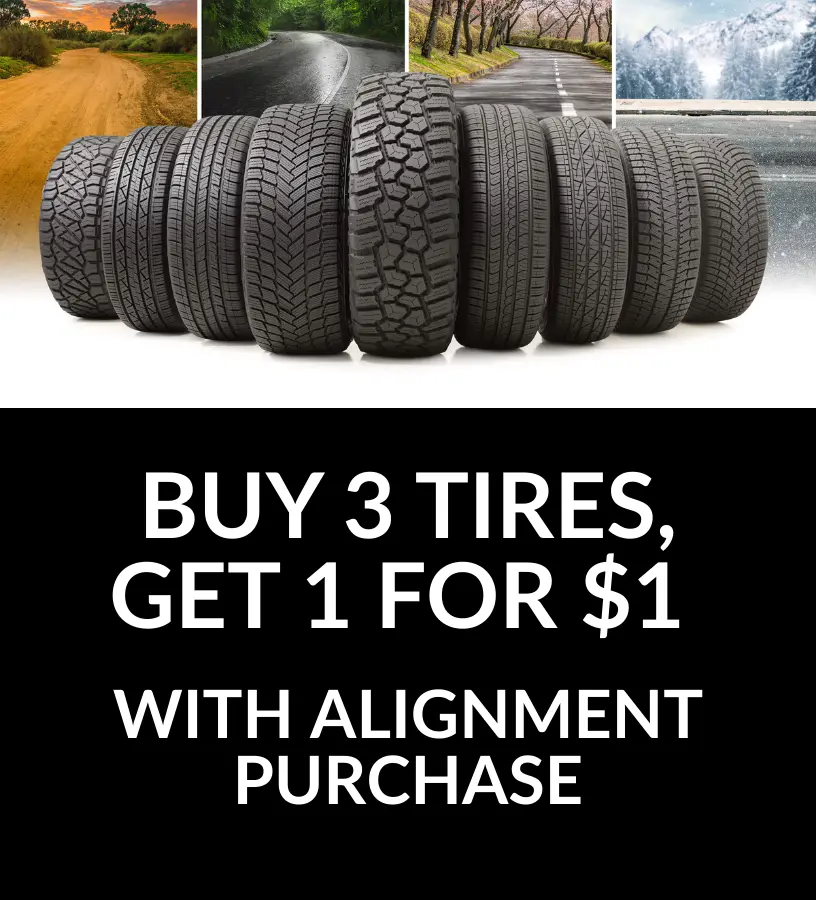 Buy 3 tires get 1 for $1