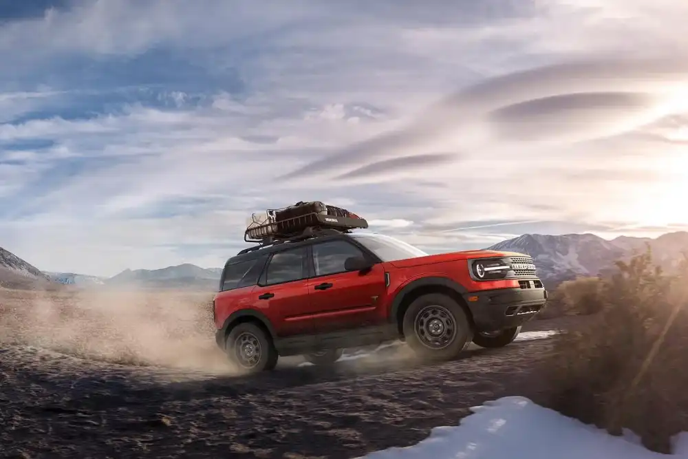 Red Ford Bronco Sport driving off-road